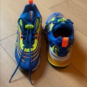 Nike Air React 270 Sneakers in Blue and Neon Yellow